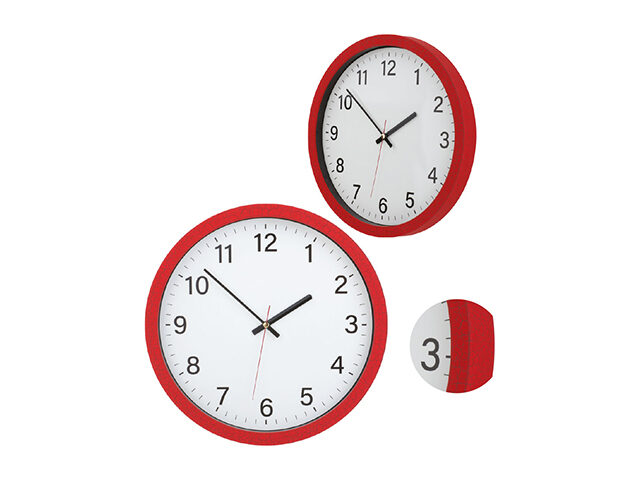 Red Crack Pattern Plastic Wall Clock - DS 3218 ÇK