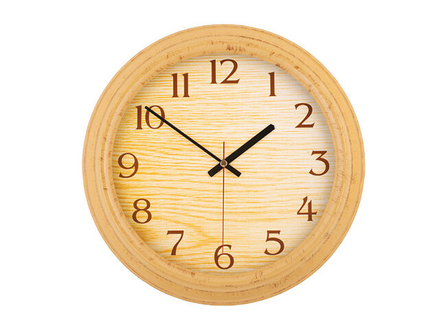 Wooden Pattern Plastic Wall Clock - DS 3258 AD4